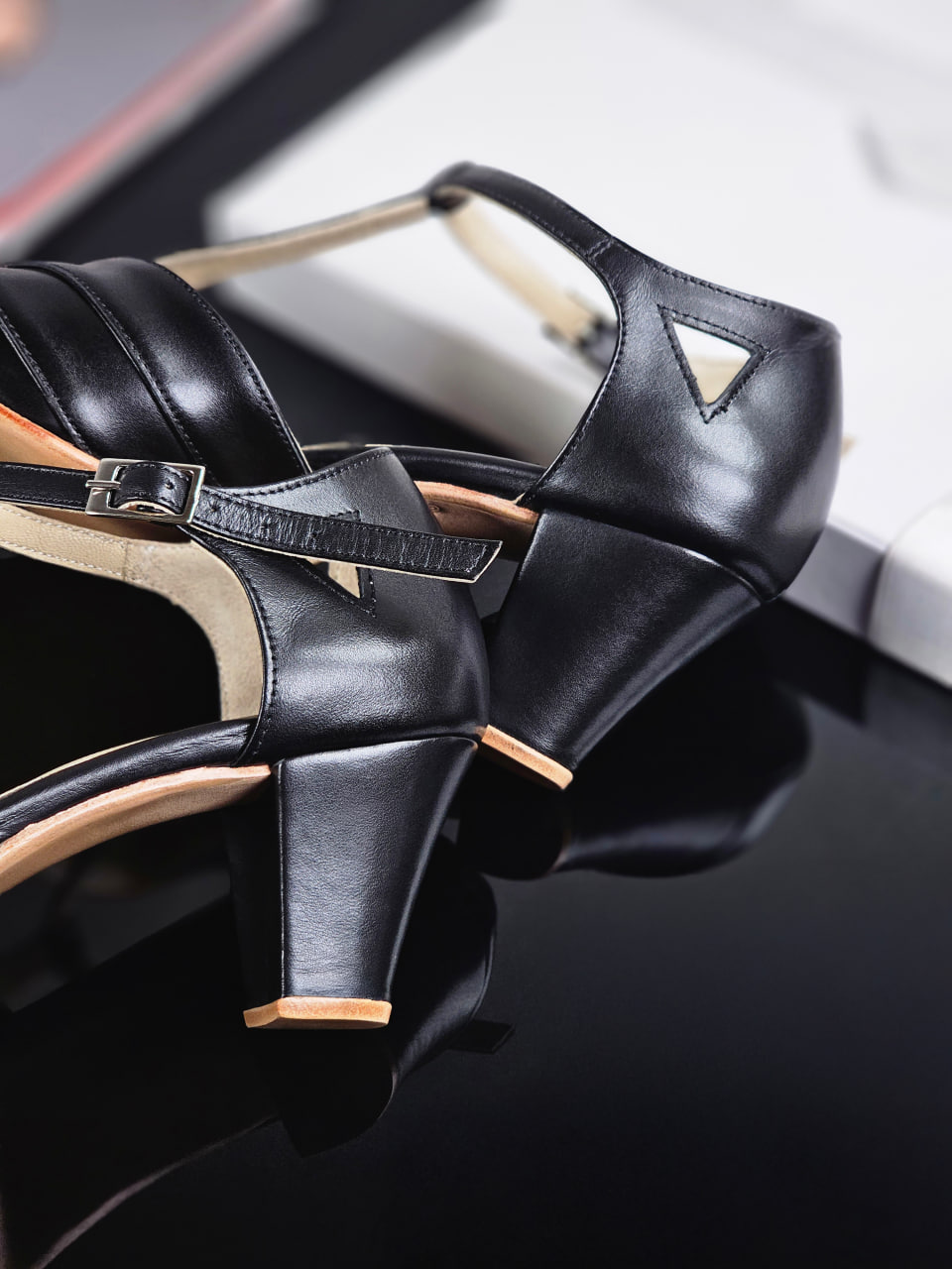 Sugar Black Leather 6 cm Balboa heels