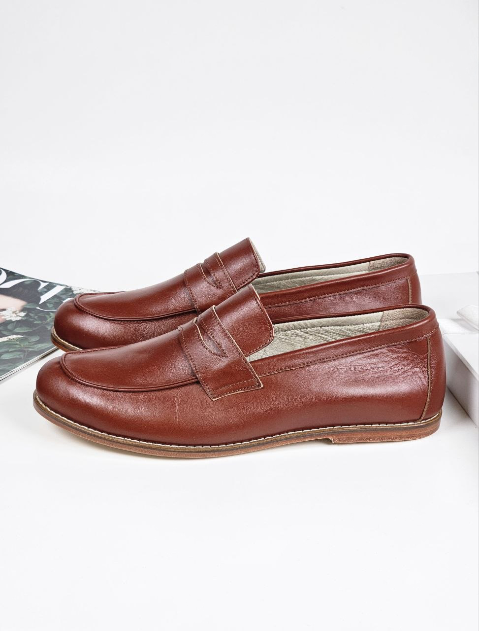 Loafers Brown Leather 0.5 cm heel