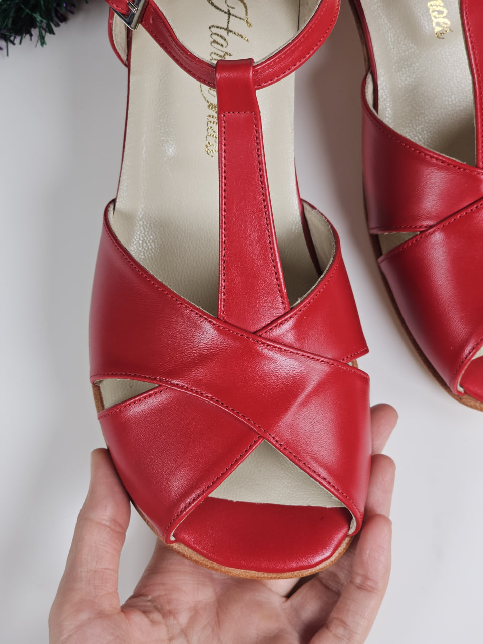 Barefoot Doris Red Leather 6 cm heel