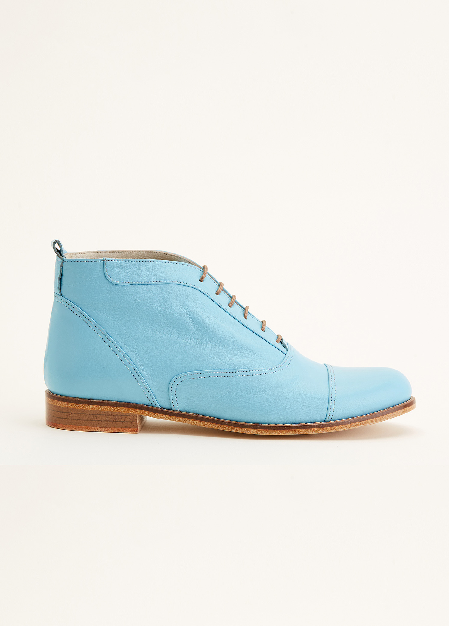 Smooth Boots Baby Blue Leather 2 cm heel