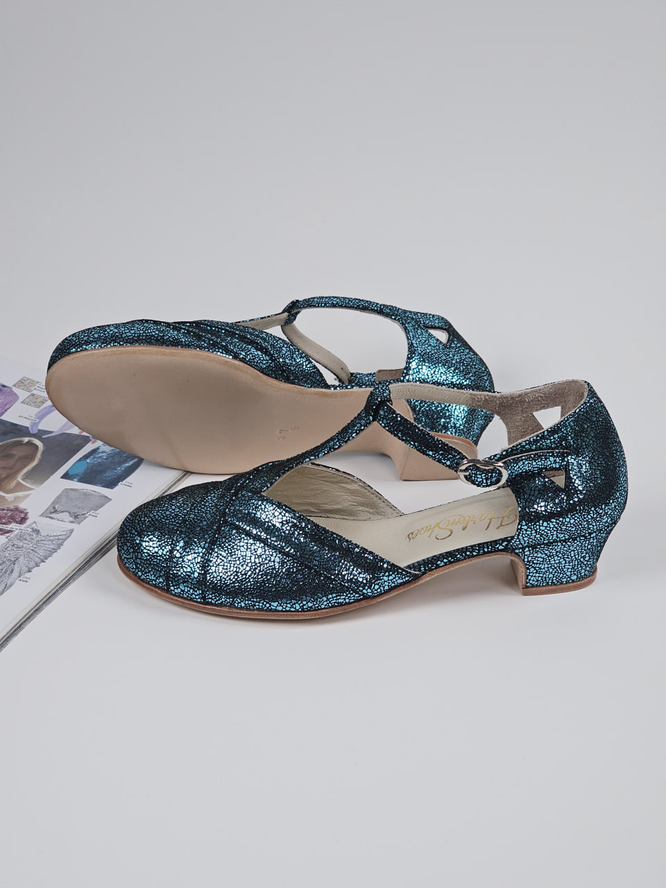 Sugar Blue Stone Suede 4 cm heel