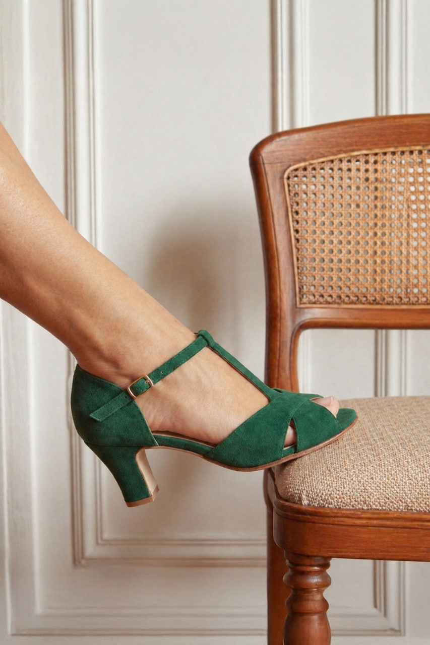 Barefoot Doris Emerald Suede 6 cm Balboa heels