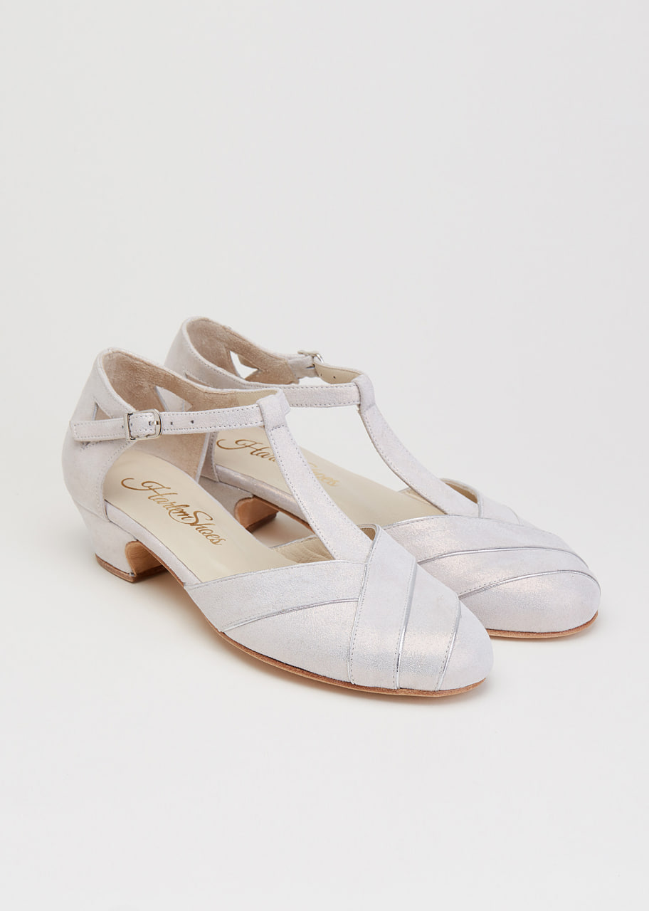 Sugar Shiny Cream Suede 4  cm heel