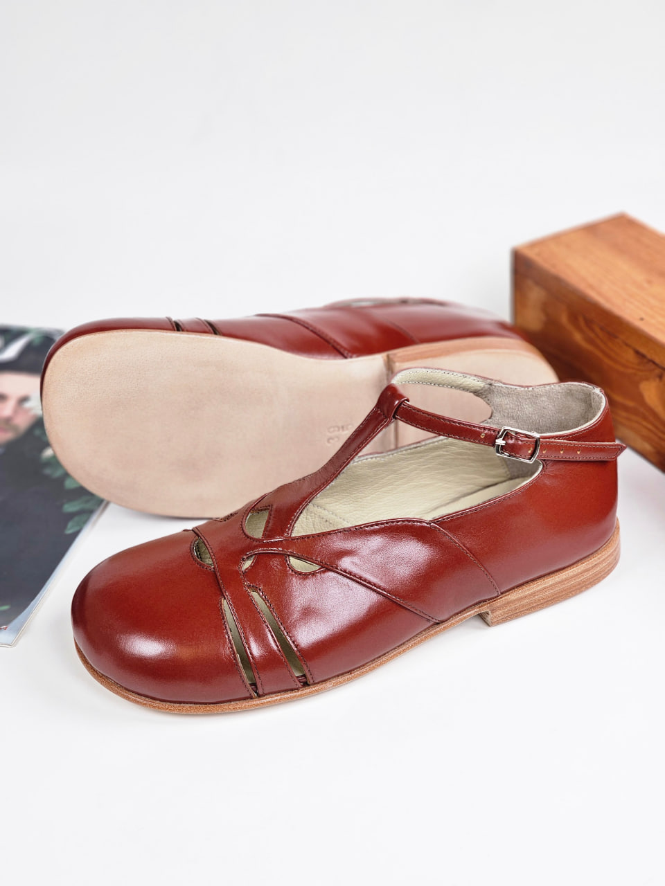 Barefoot Spring Brown Leather 1 cm heel