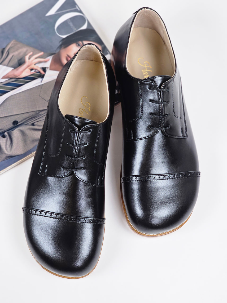 Barefoot California Black Leather 2 cm heel