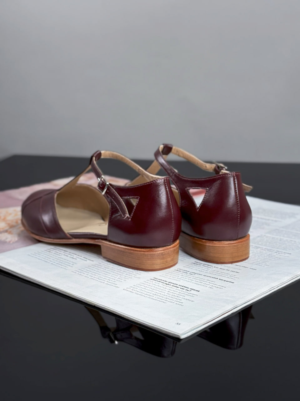 Sugar Bordeaux Leather 2 cm heel