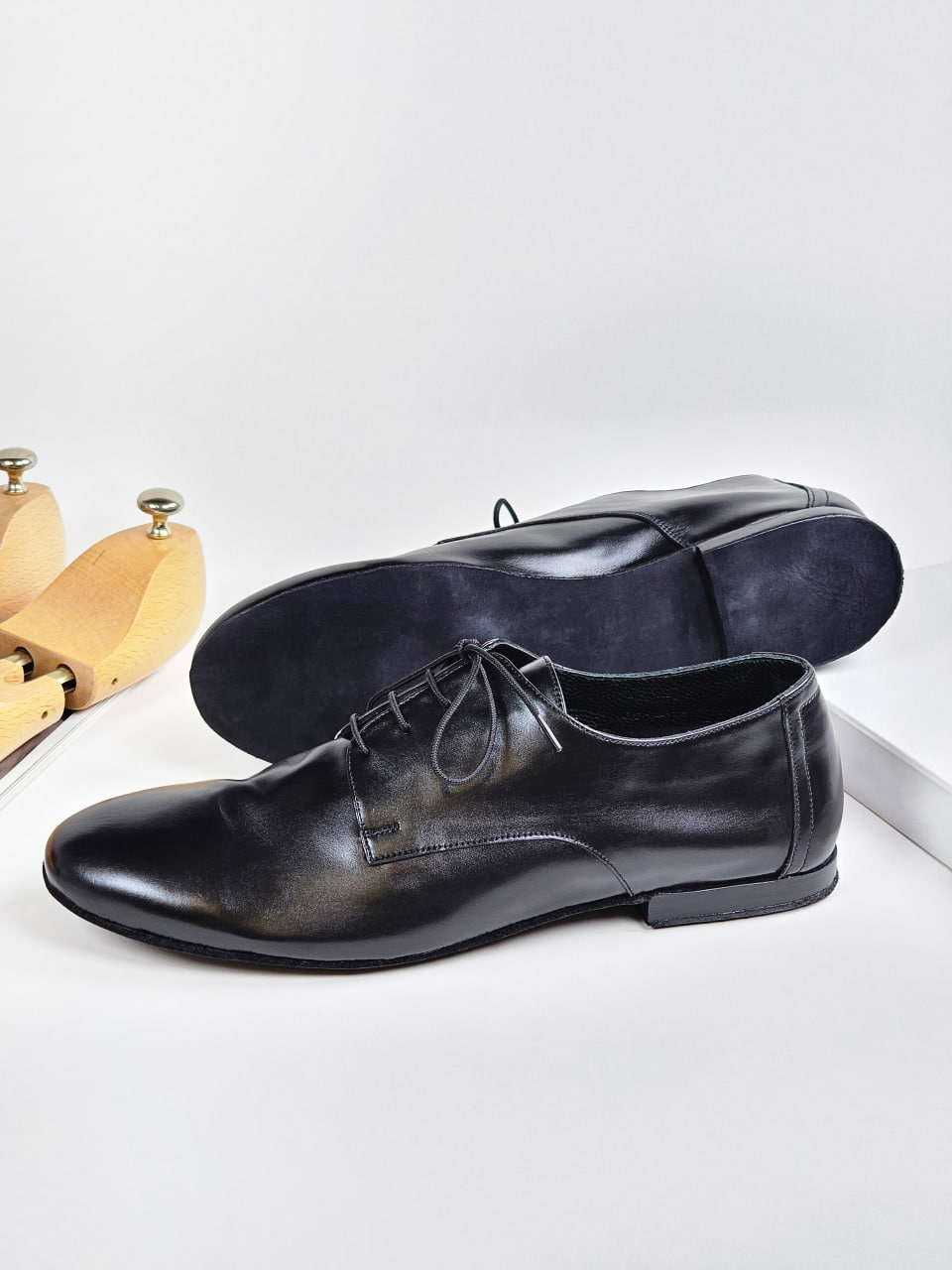 Frankie Soft Black Leather with "Flexible Sole" 1 cm heel