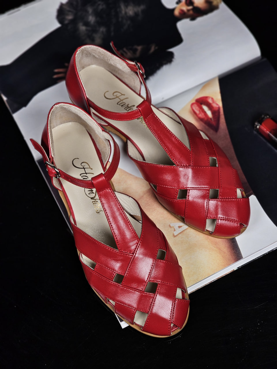 Summer Red Leather 1.5 cm heel