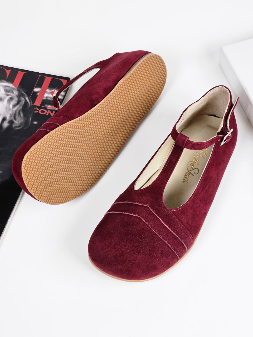 Barefoot Barbie Bordeaux Suede Zero Drop