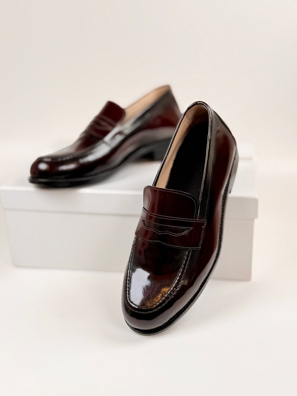 Loafers Dark Bordeaux Patent Leather 2 cm heel