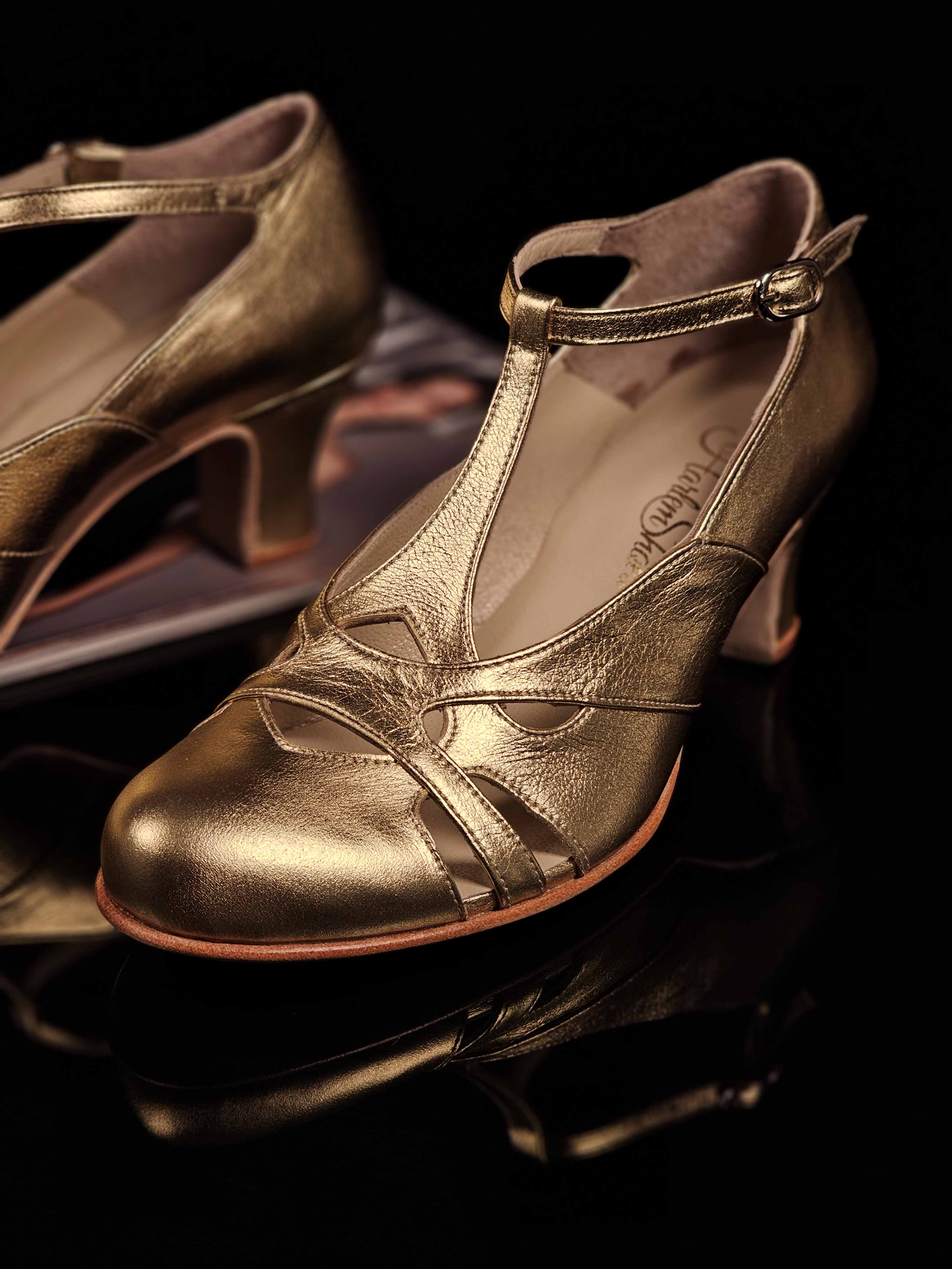 Spring Gold Leather 6 cm heel