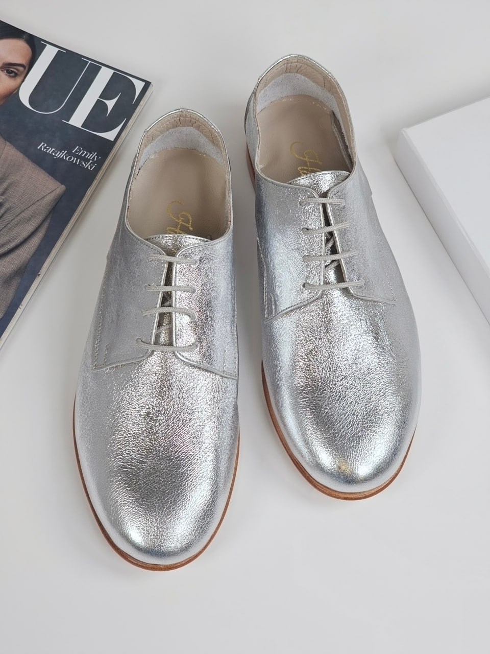Frankie Soft Silver Leather 1 cm heel