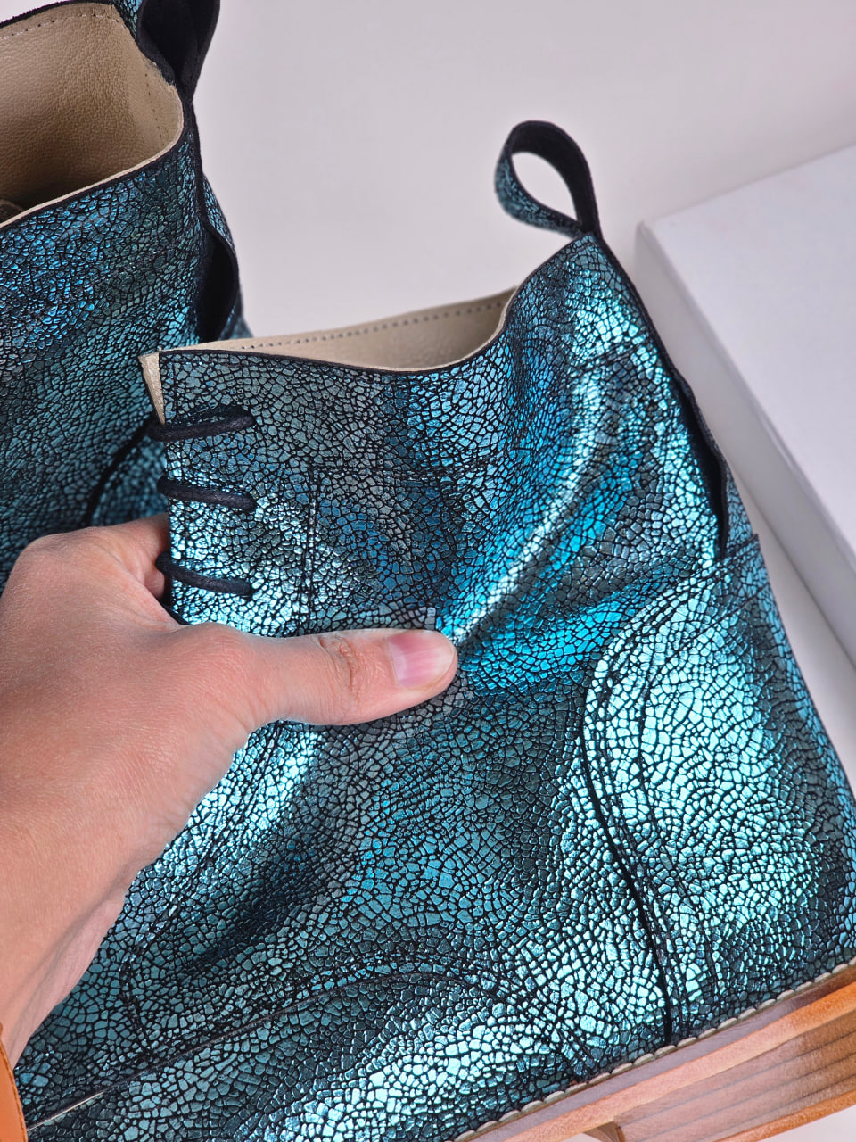 Harlem Boots Blue Stone Suede 2 cm heel