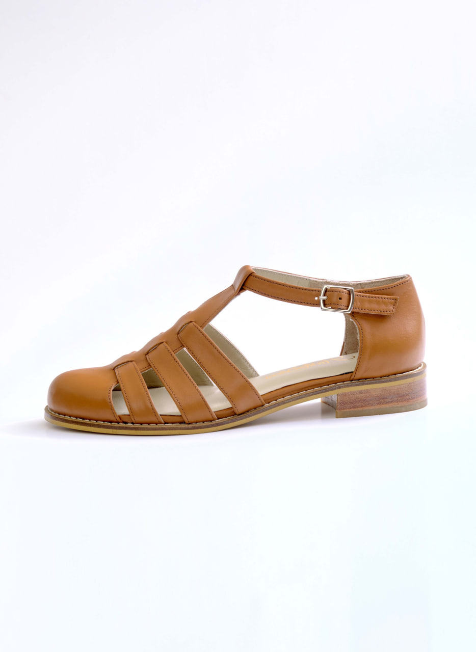 Sandals Light Brown Leather 2 cm heel