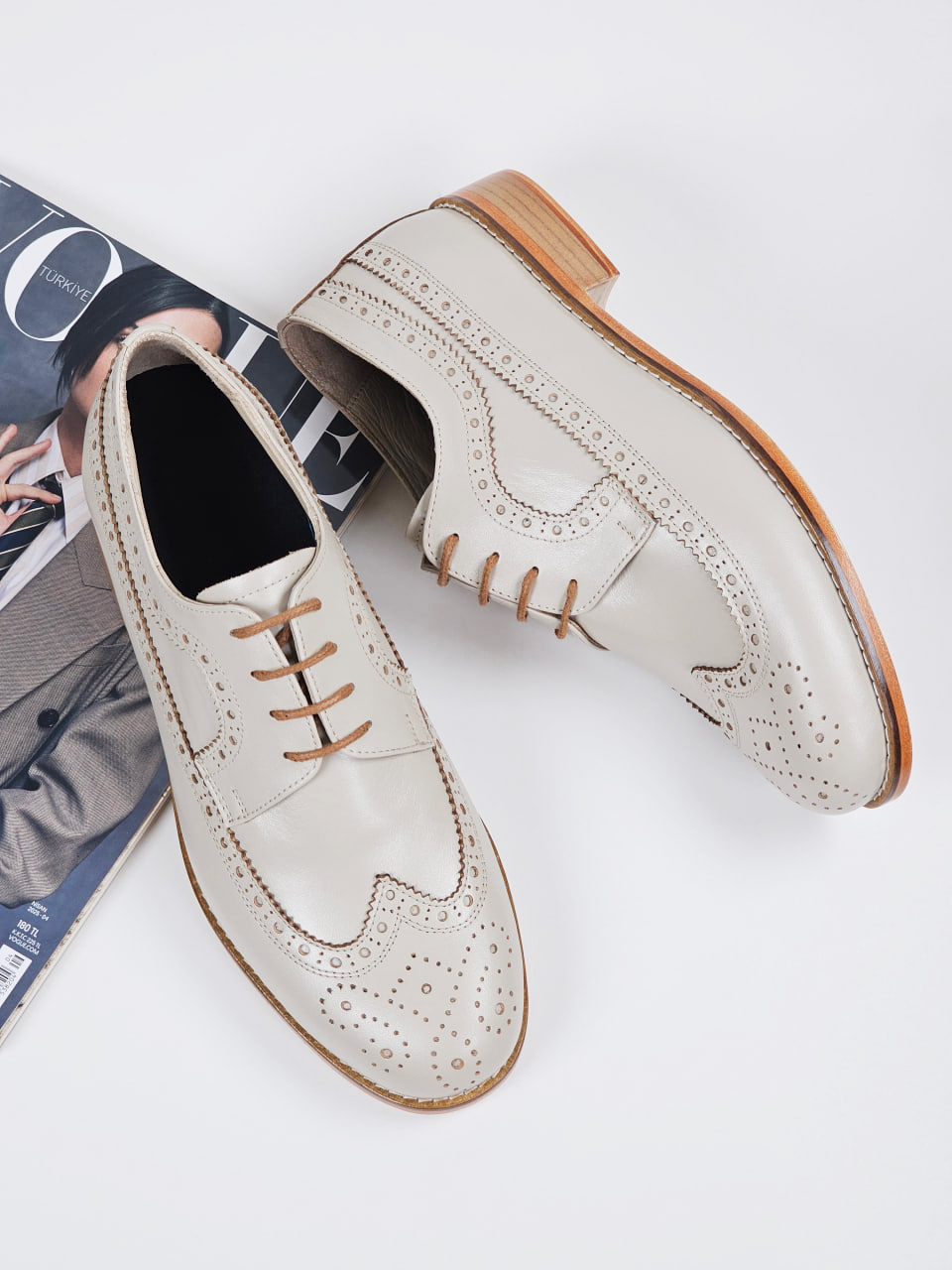 Broeadway Slide Beige Leather 2 cm heel