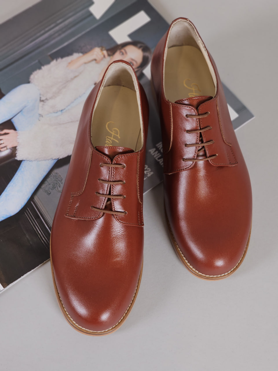 Jazz Slide Brown Leather 2 cm heel