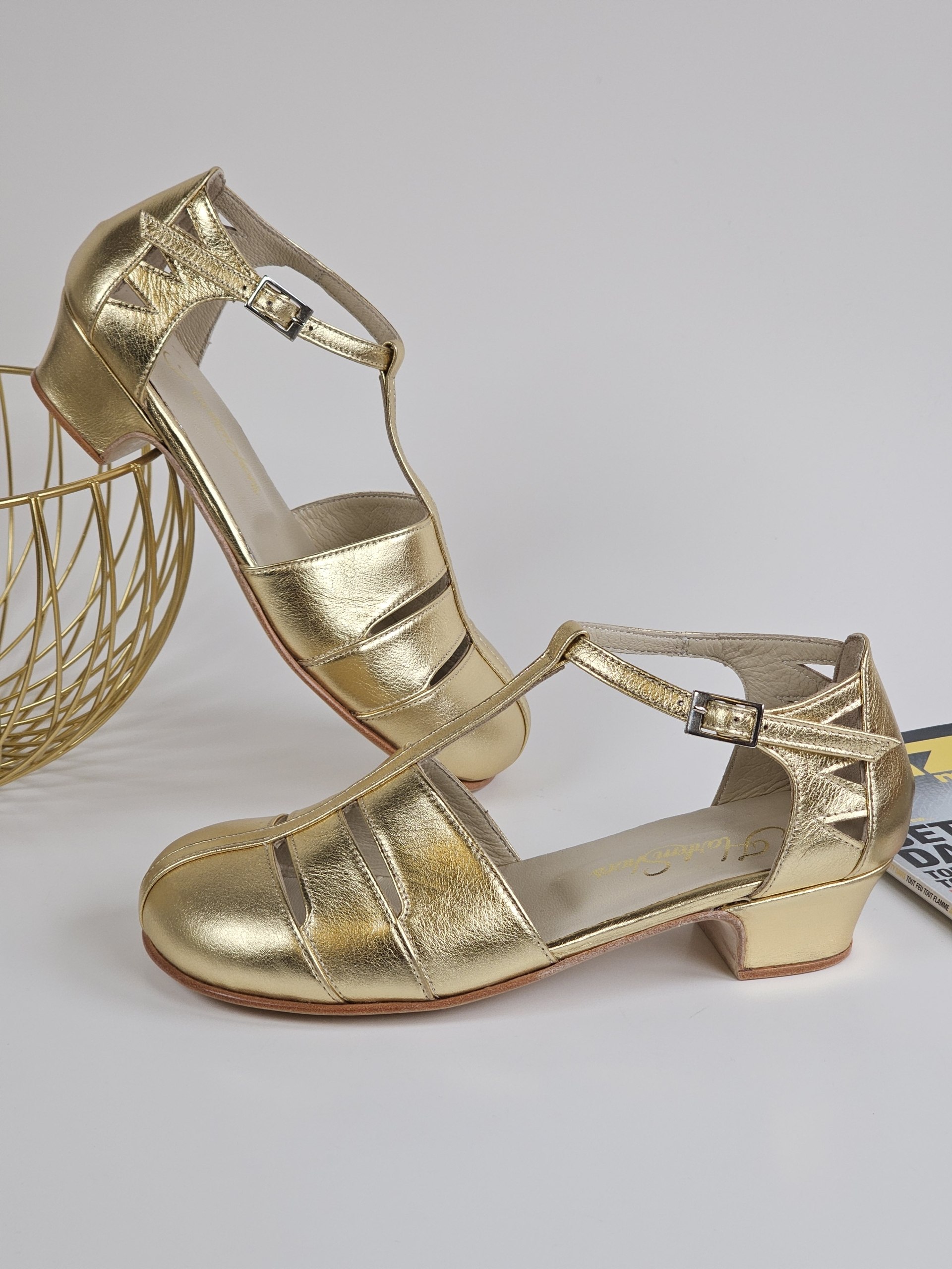Barefoot Harmony Gold Leather 4 cm heel