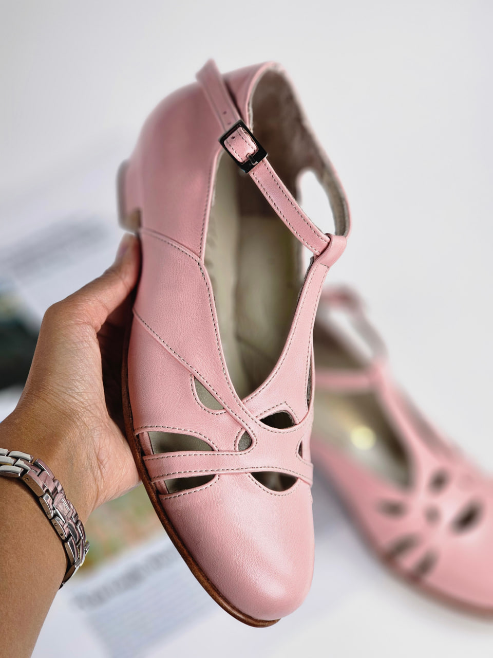Spring Vegan Pink Leather 4 cm heel
