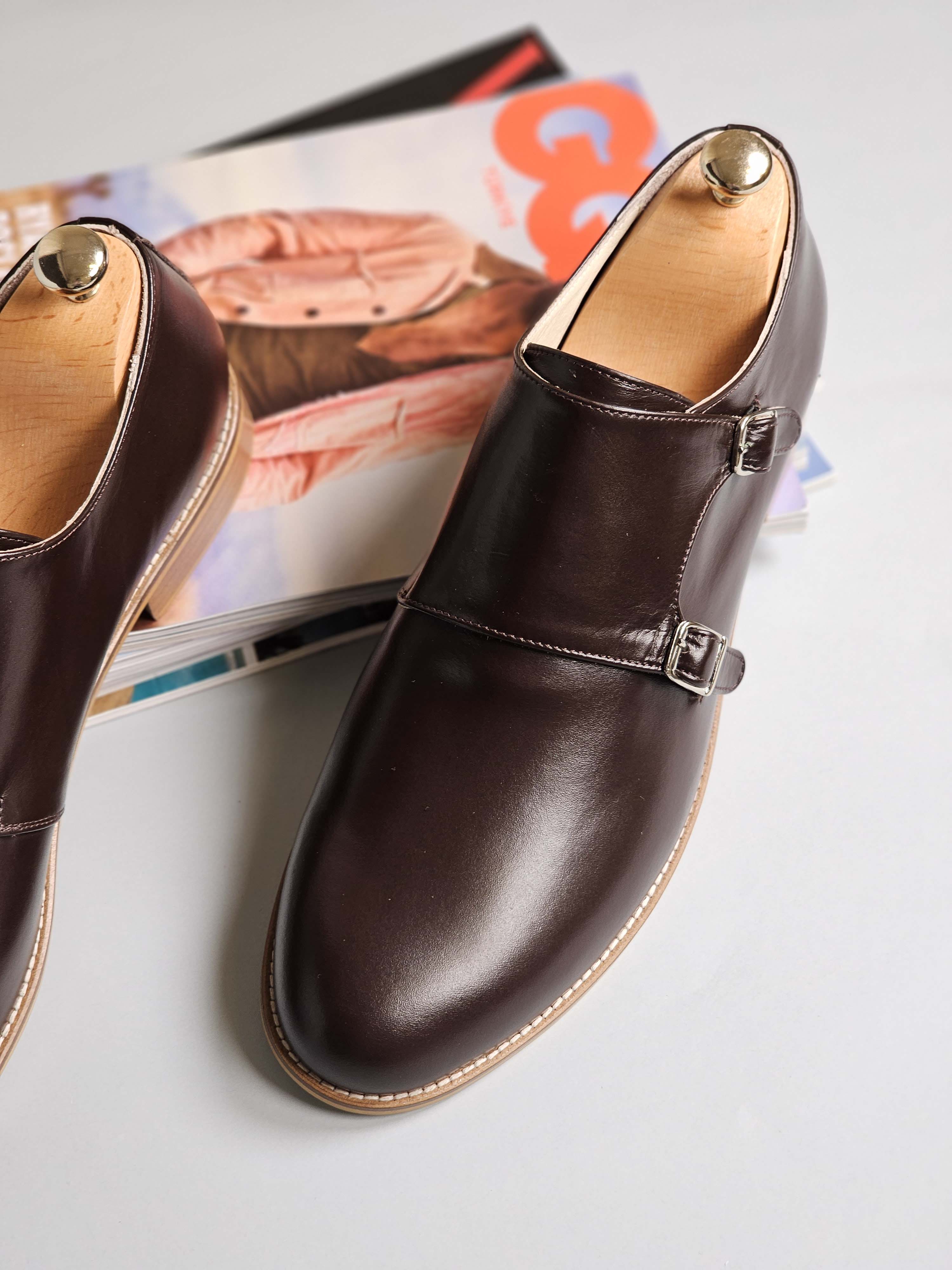 Monk Dark Chocolate Leather 2 cm heel