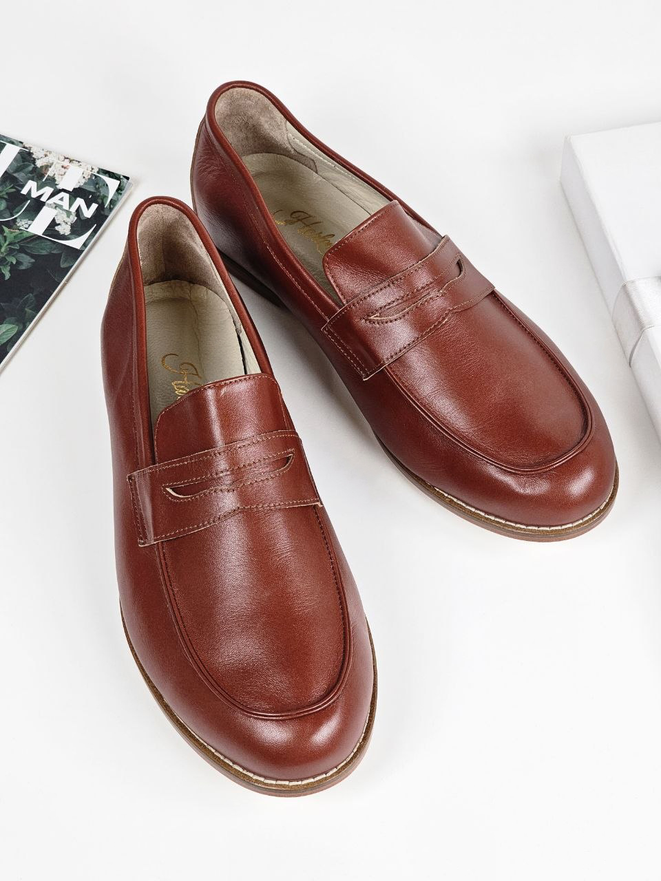 Loafers Brown Leather 0.5 cm heel