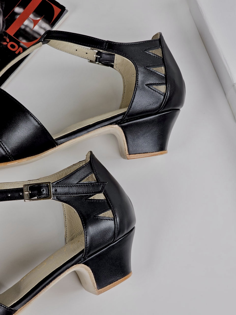 Harmony Black Leather 4 cm  heel