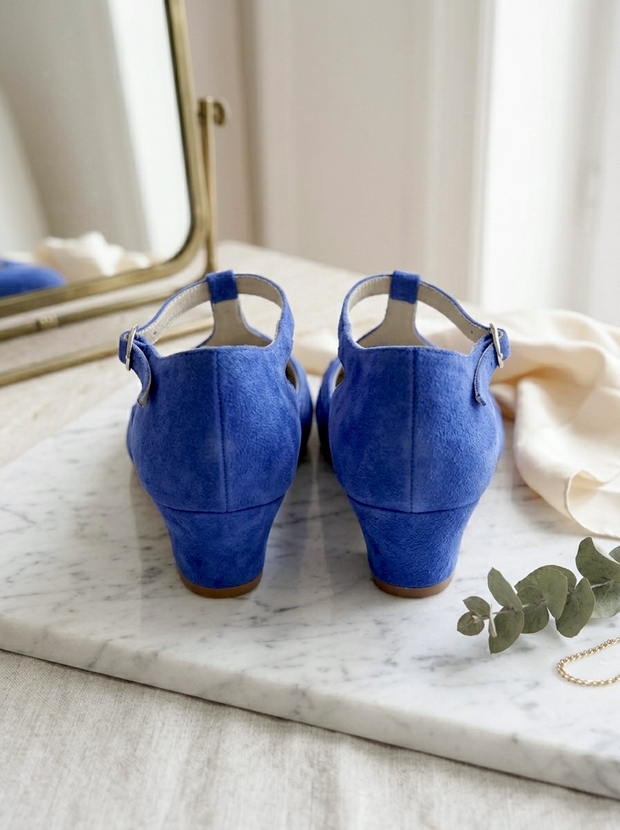 Spring Blue Suede 4 cm heel