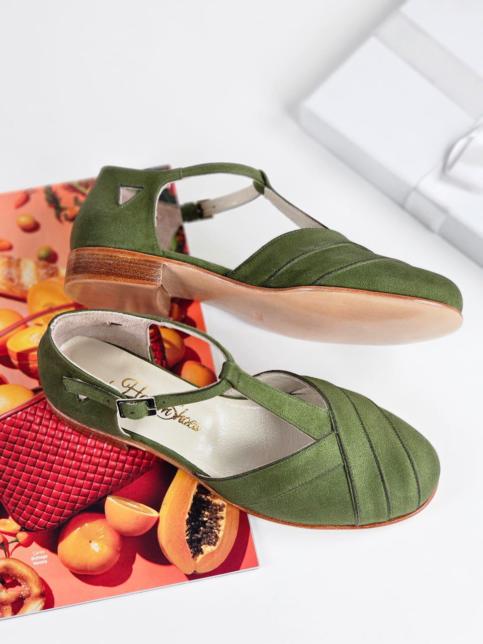 Sugar Vegan Green Textile 2 cm heel