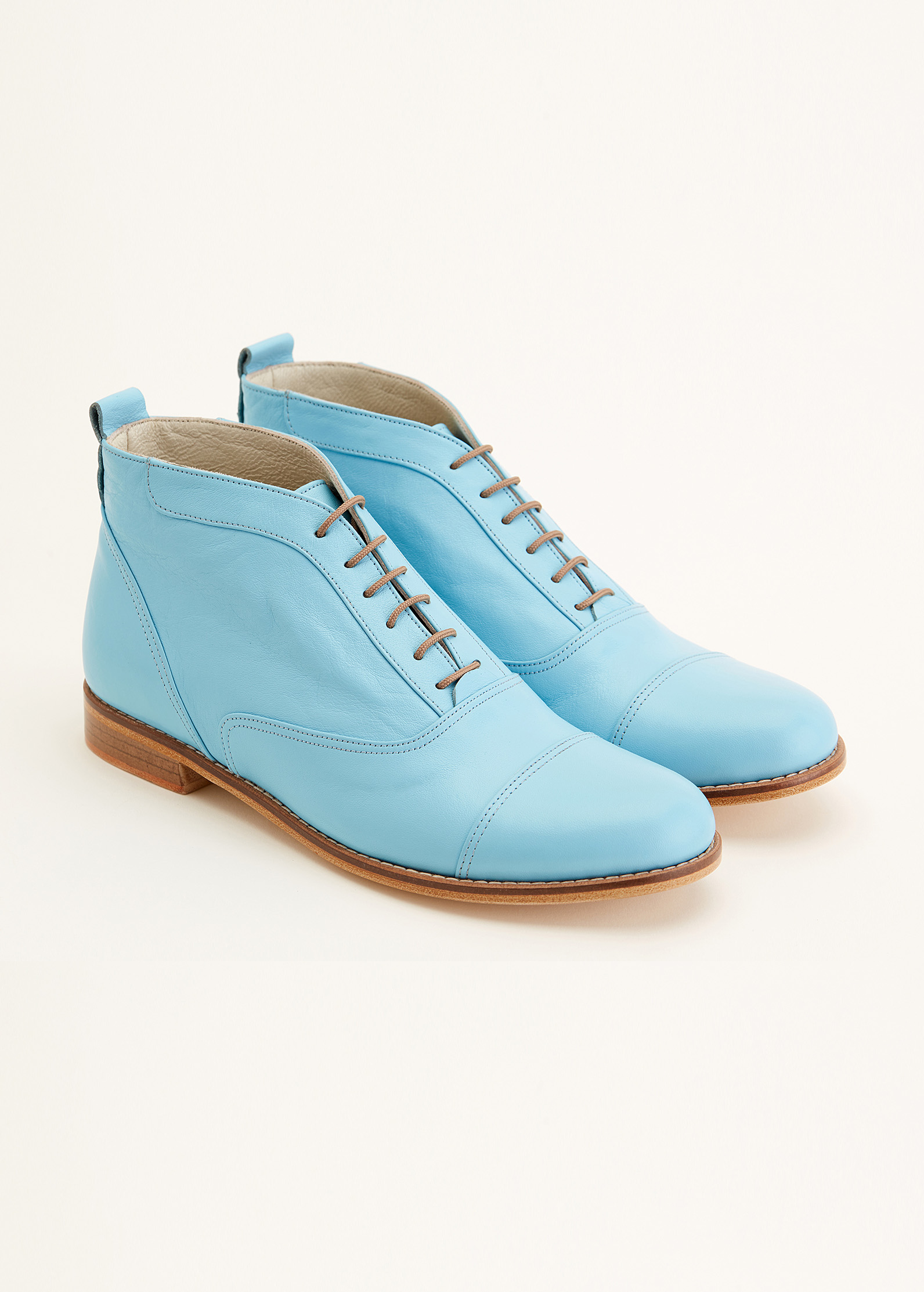Smooth Boots Baby Blue Leather 2 cm heel