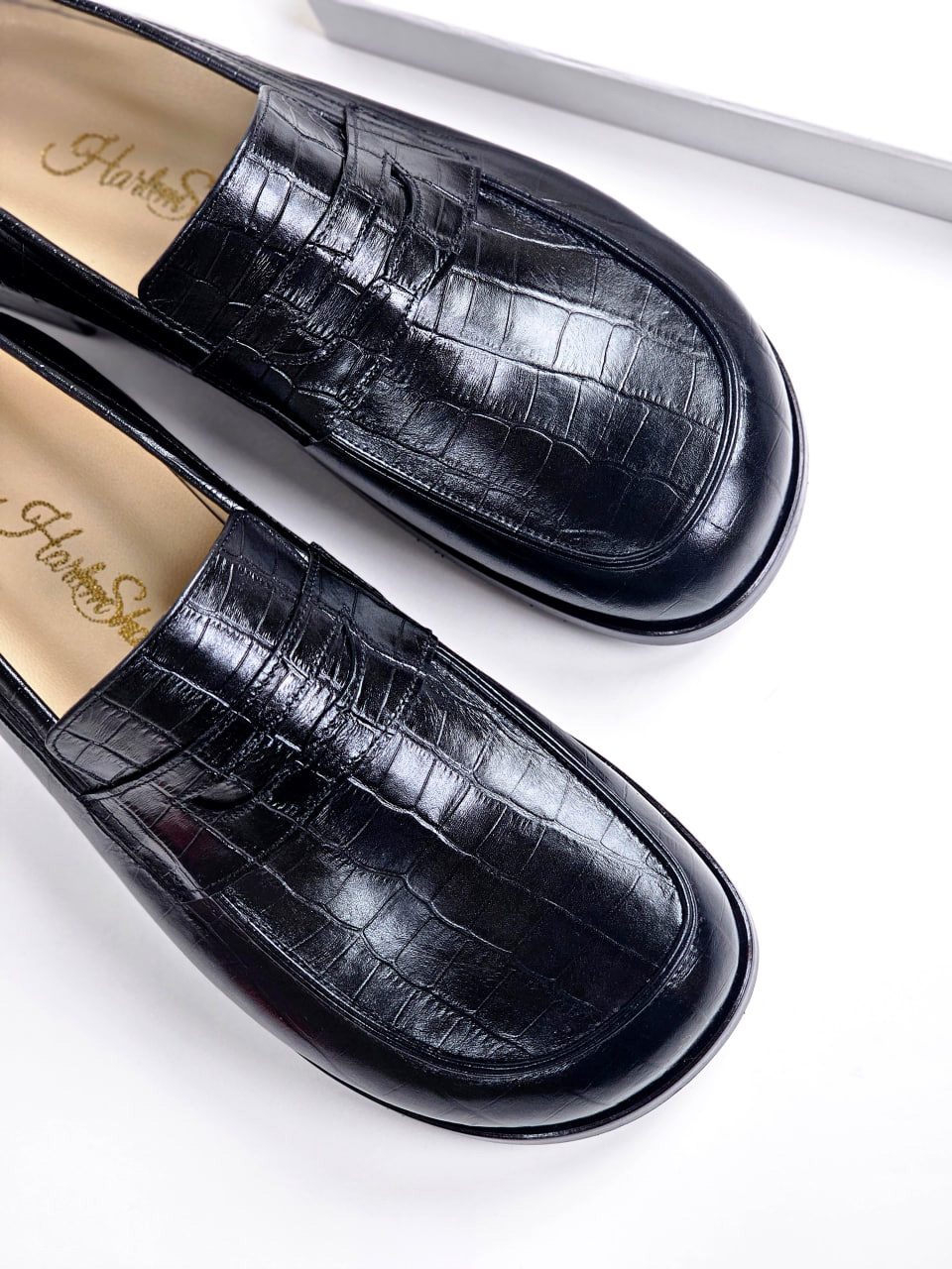 Barefoot Loafers Black Stone Leather 2 cm heel