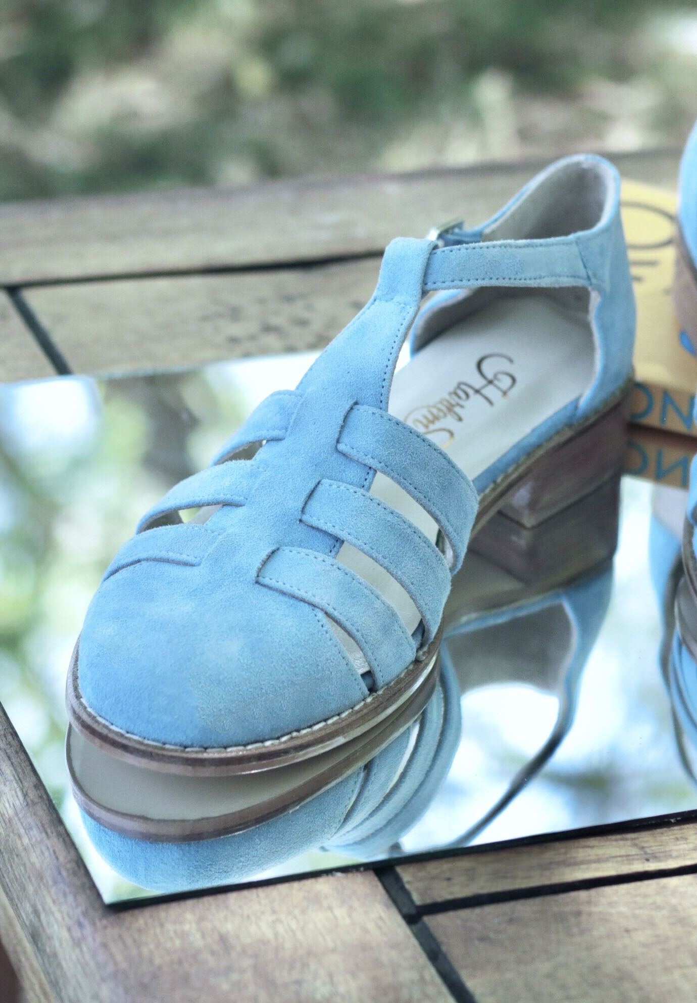 Sandals Baby Blue Suede 2 cm heel