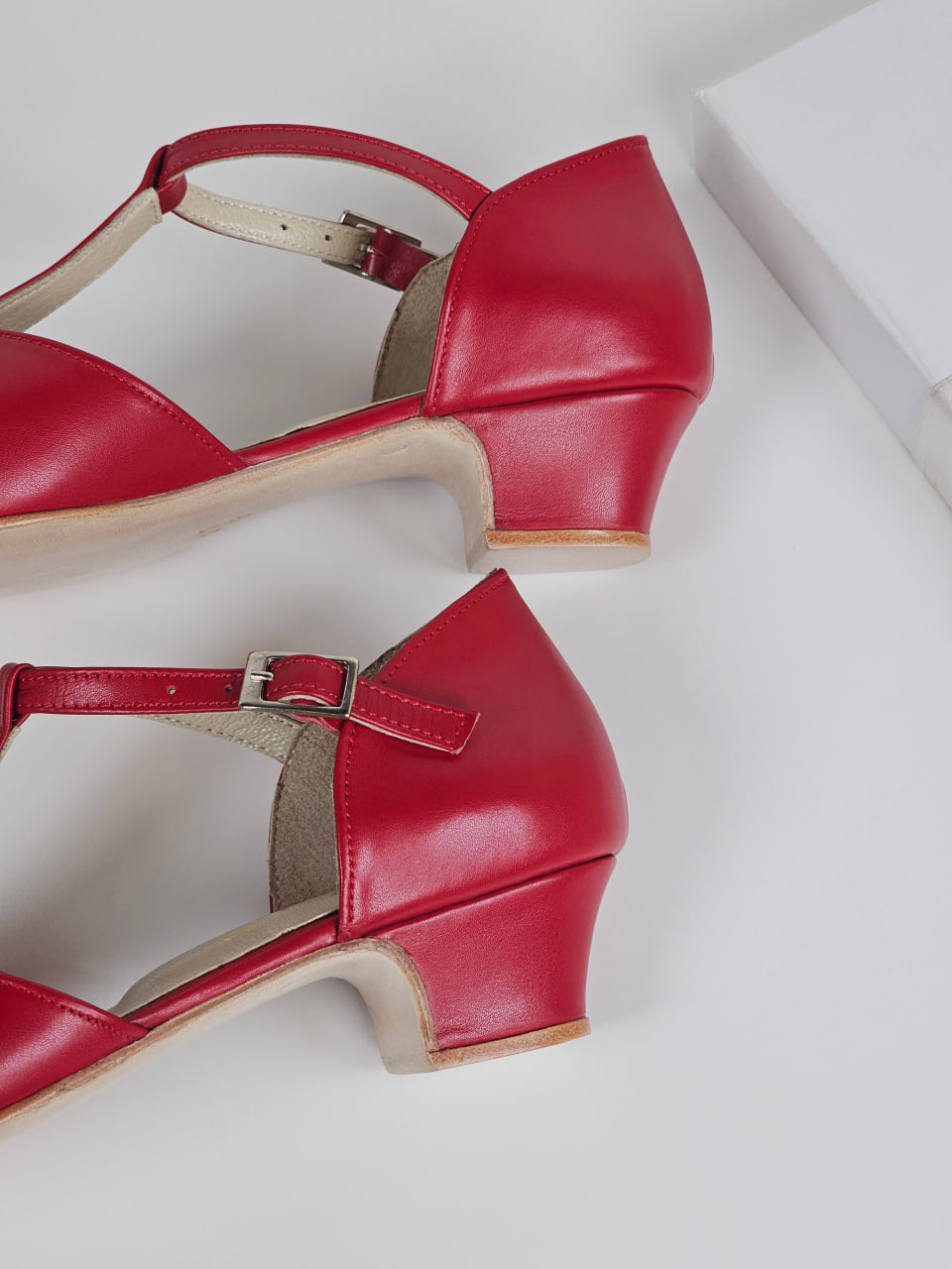 Doris Red Leather 4 cm heel