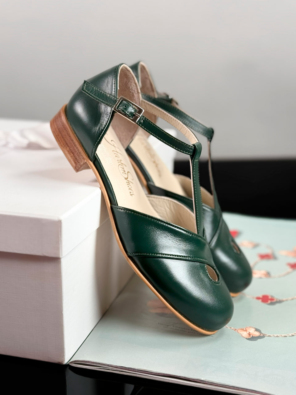 Muse Jungle Green Leather 2 cm heel