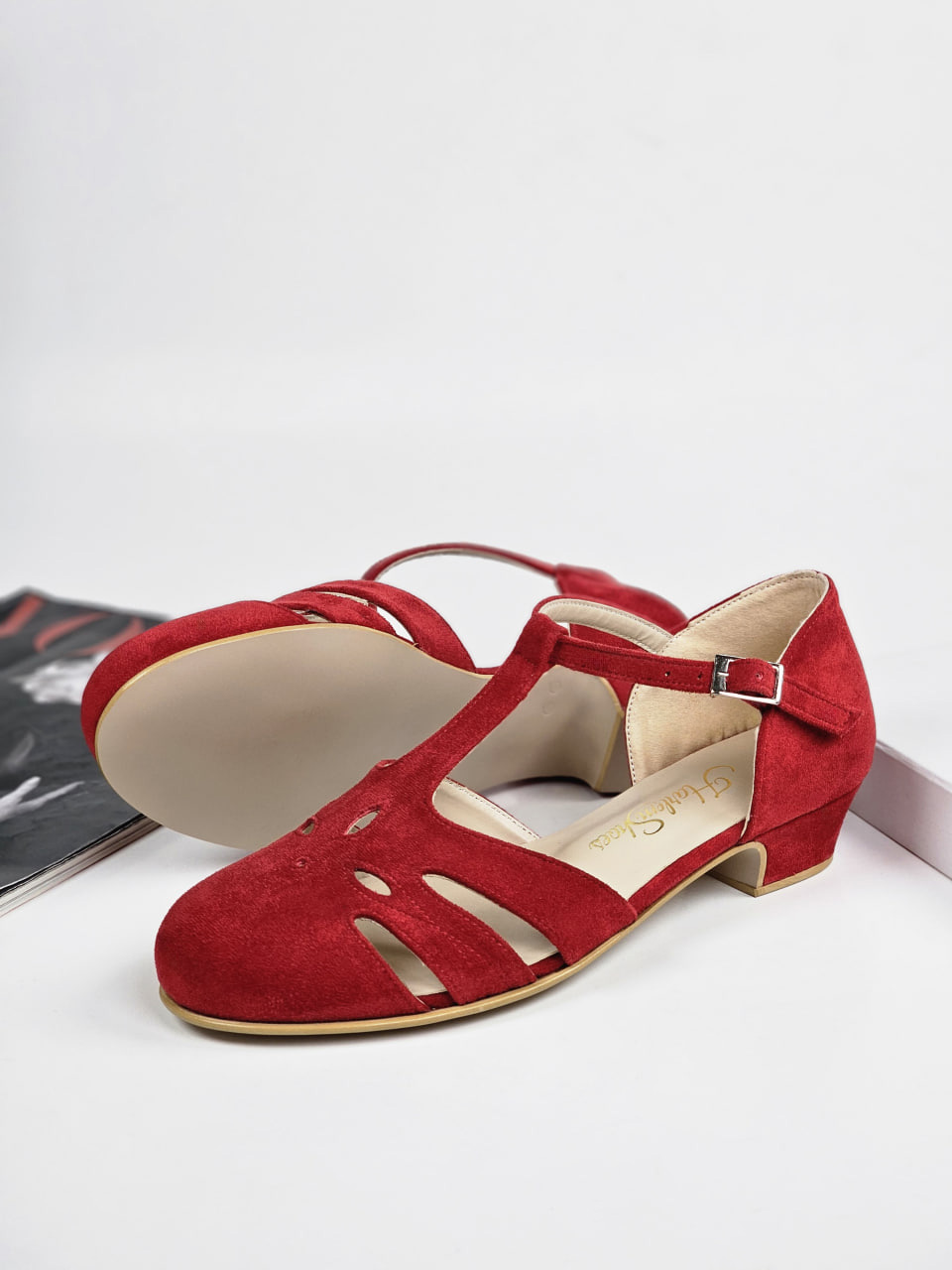 Rosy Vegan Red Textile 3 cm heel