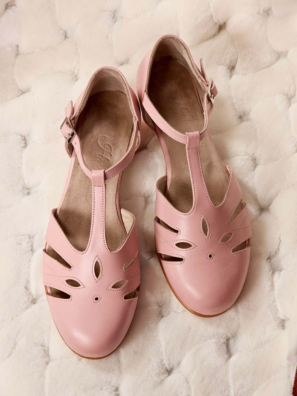 Rosy Pink Leather 3 cm heel