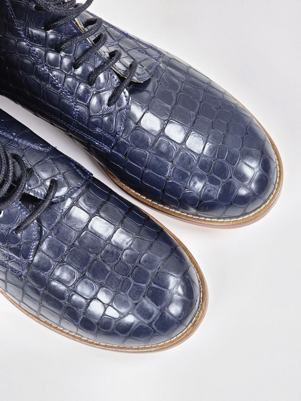 Harlem Boots Blue Python Leather 2 cm heel