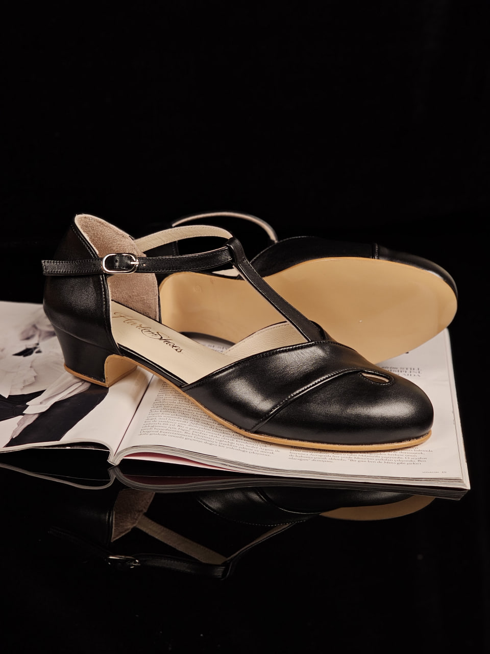 Muse Black Leather 4 cm heel