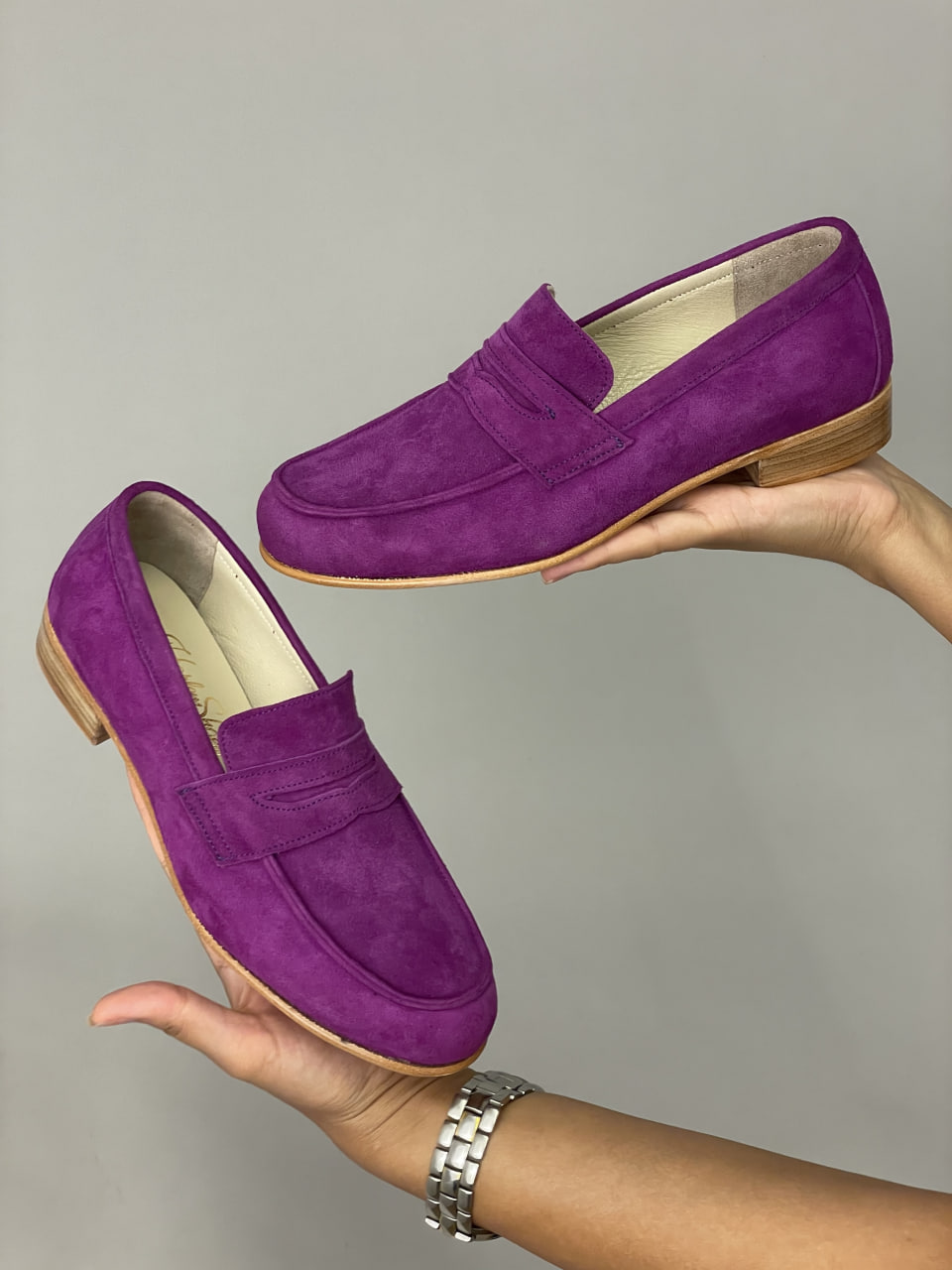 Loafers Violet Suede 2 cm heel