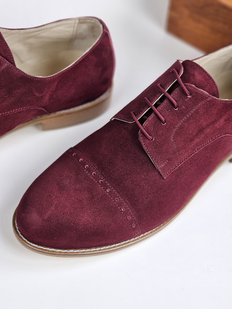 Harlem Shoes California Bordeaux Suede 2 cm heel thumbnail 2