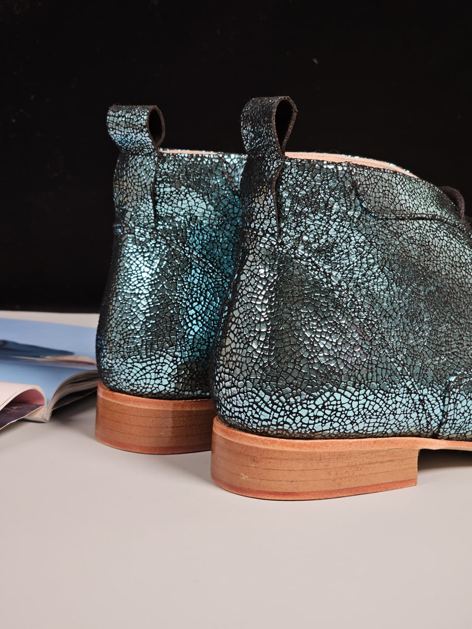 Smooth Boots Blue Stone Suede 2 cm heel