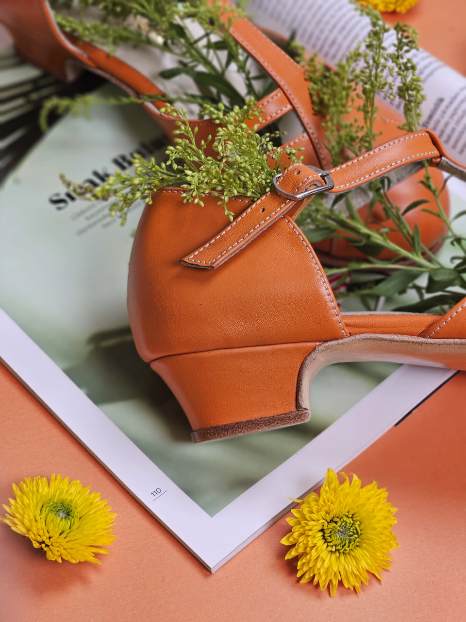 Isabel Orange Leather 3 cm heel