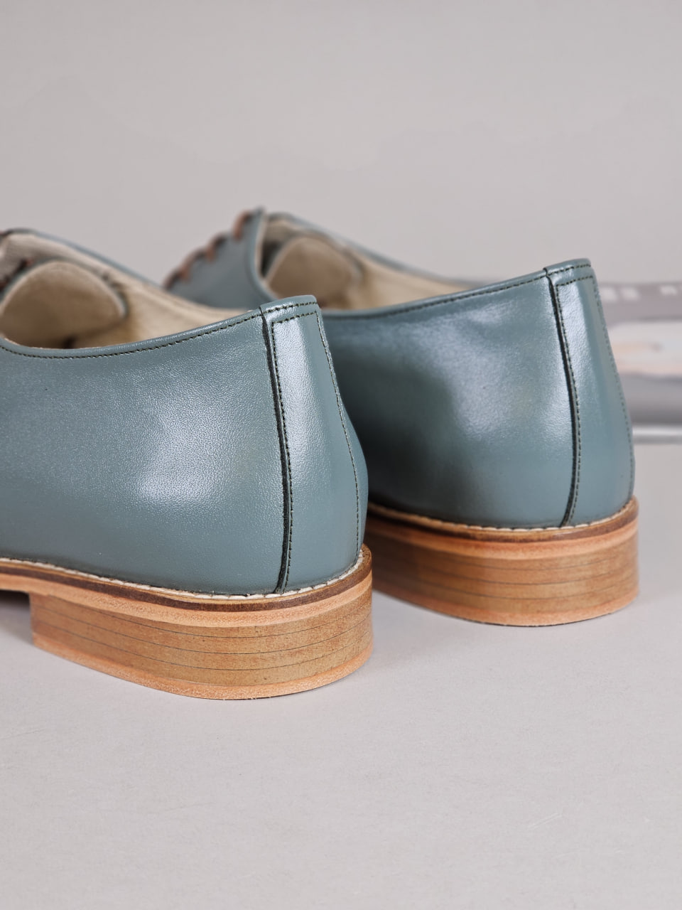 Calloway Teal Green Leather 2cm heel