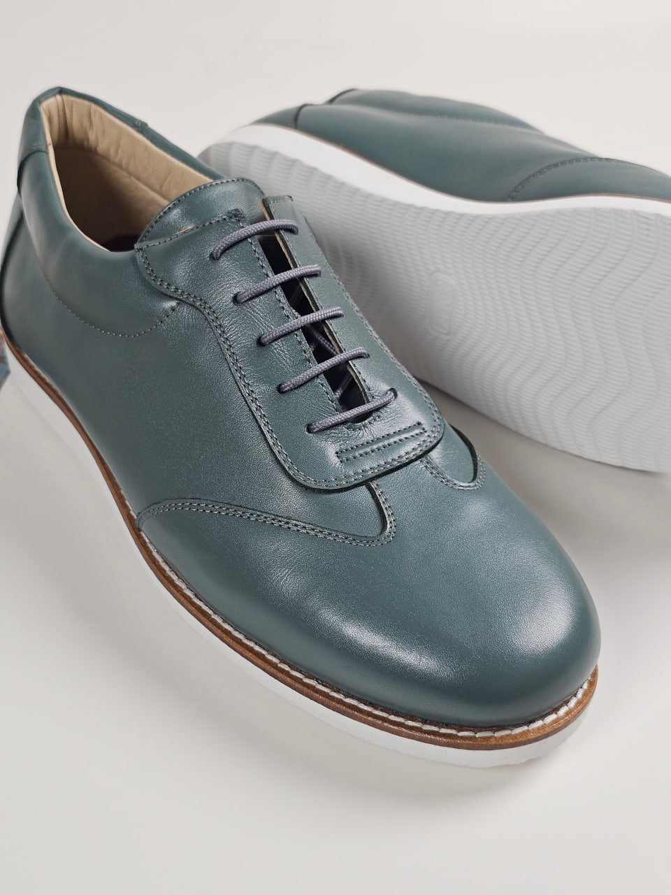 New York Teal Green Leather with Eva Sole