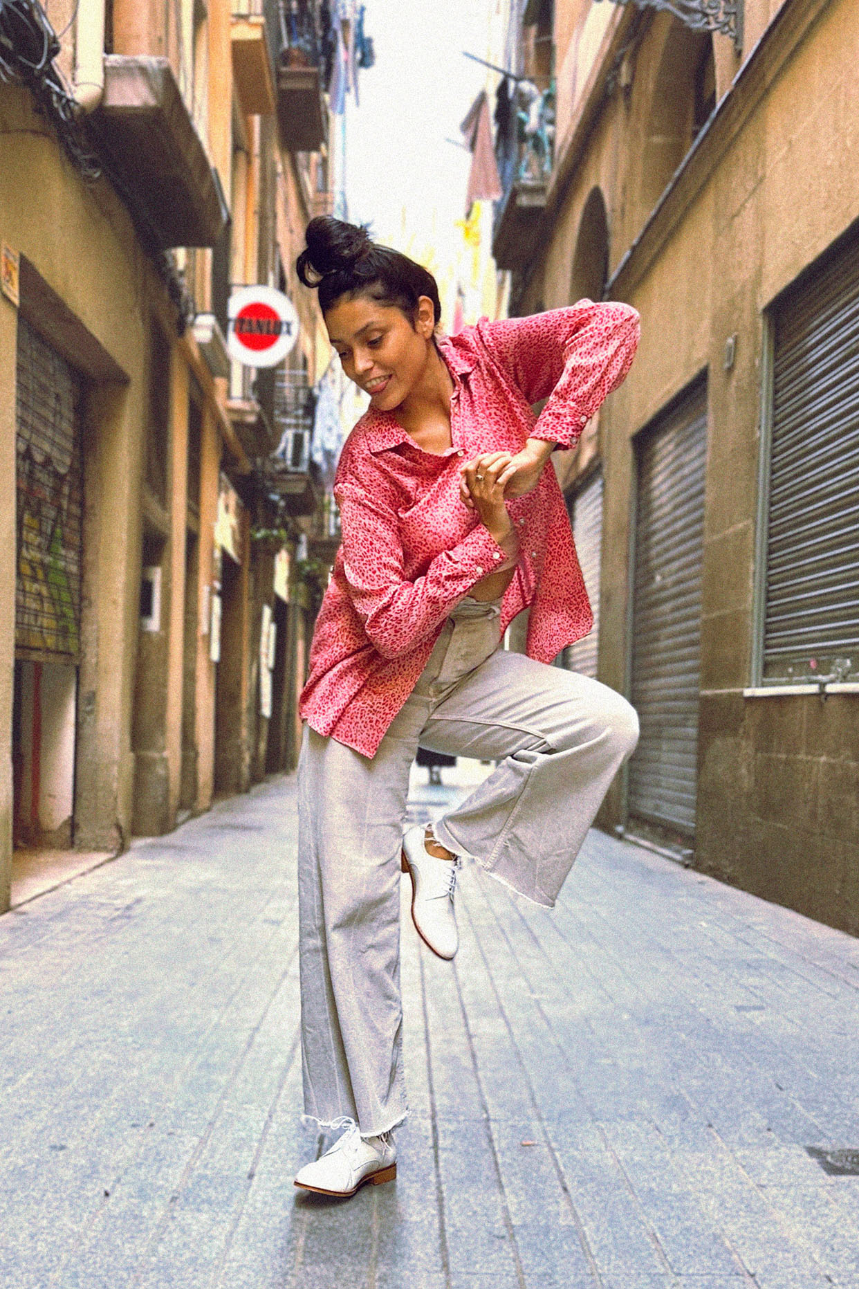 Frankie Soft Broken White Leather 1 cm heel