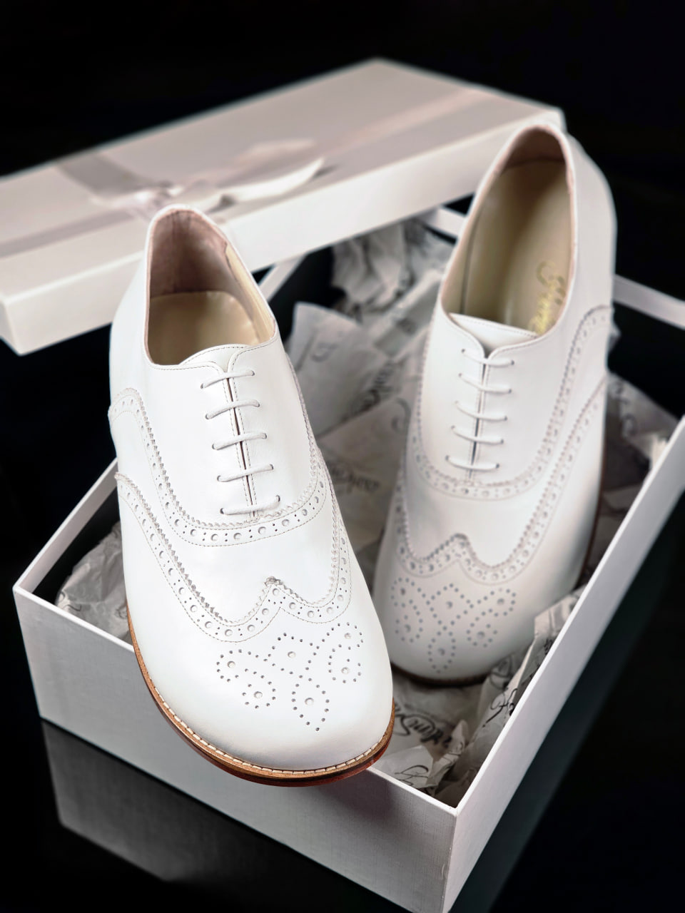 Barefoot Brogue White Leather Zero Drop