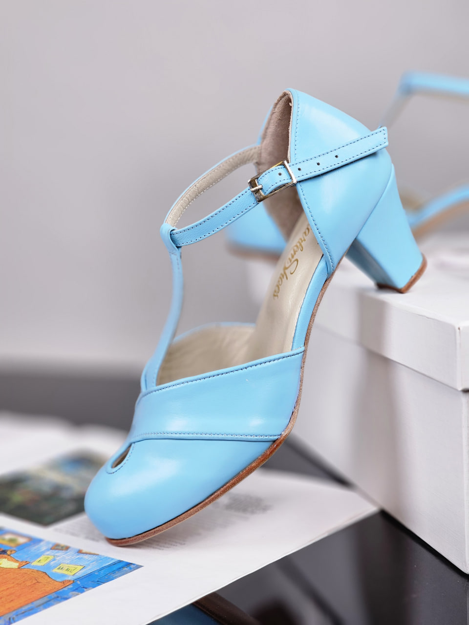 Muse Baby Blue Leather 6 cm Balboa heel