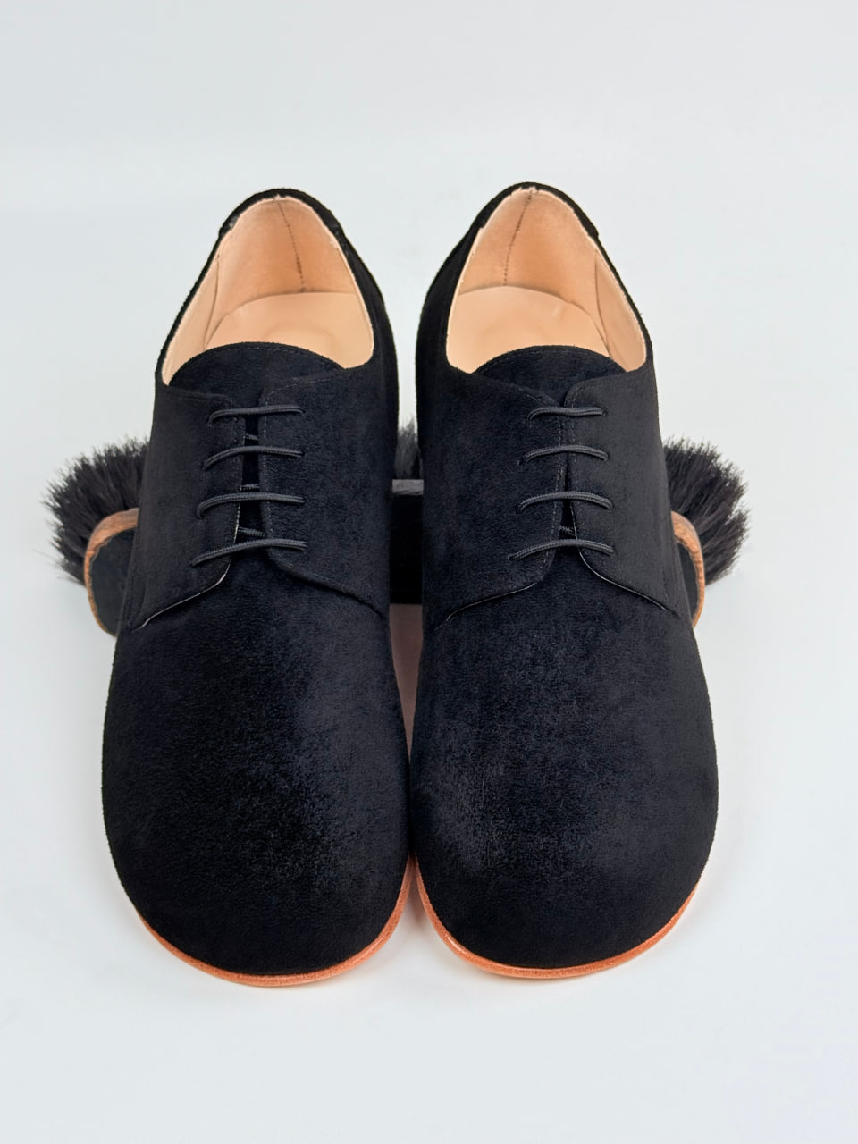 Barefoot Frankie Vegan Black Suede with Flexible sole 2 cm heel