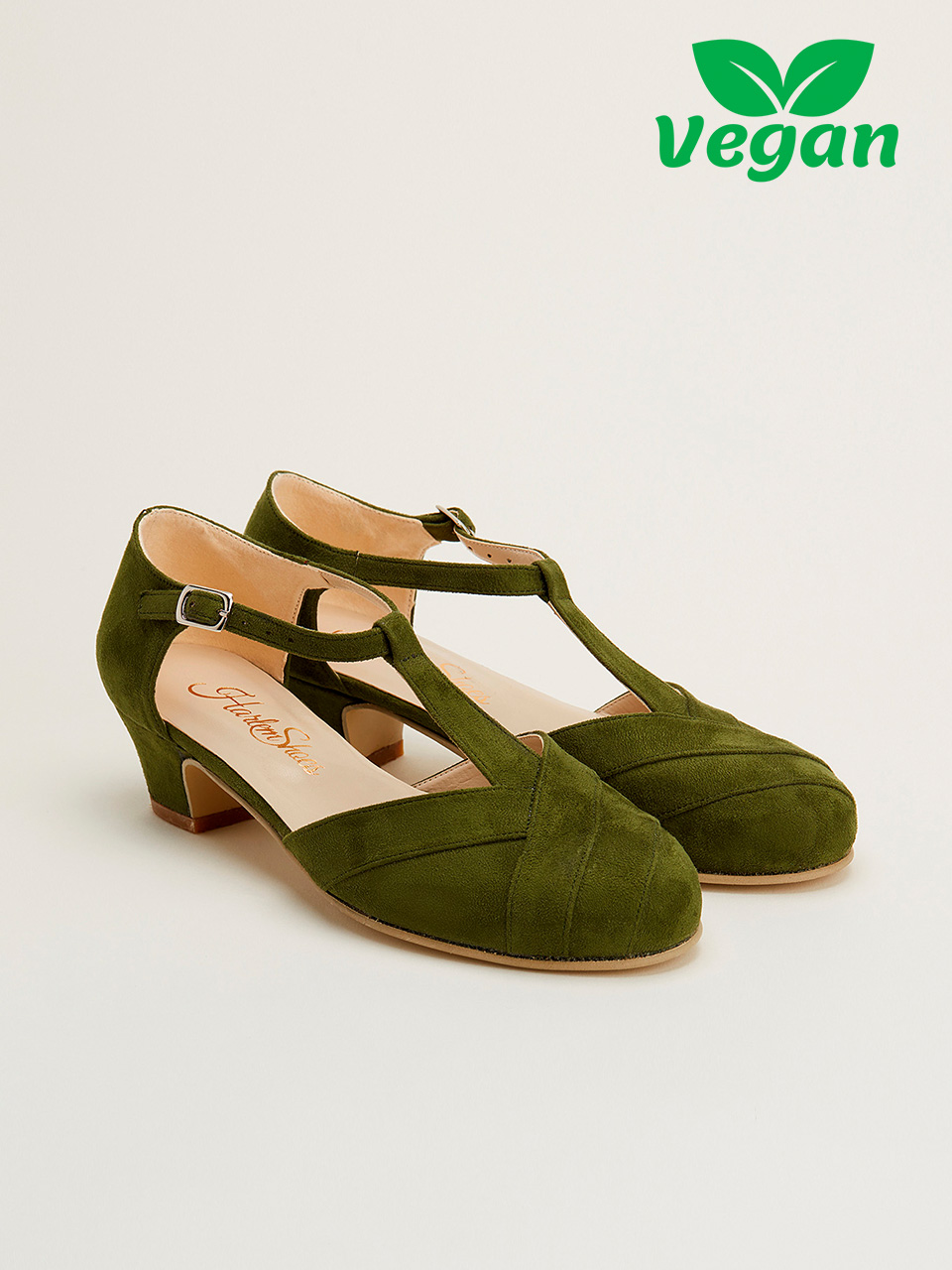 Sugar Vegan Green Textile 4 cm heel