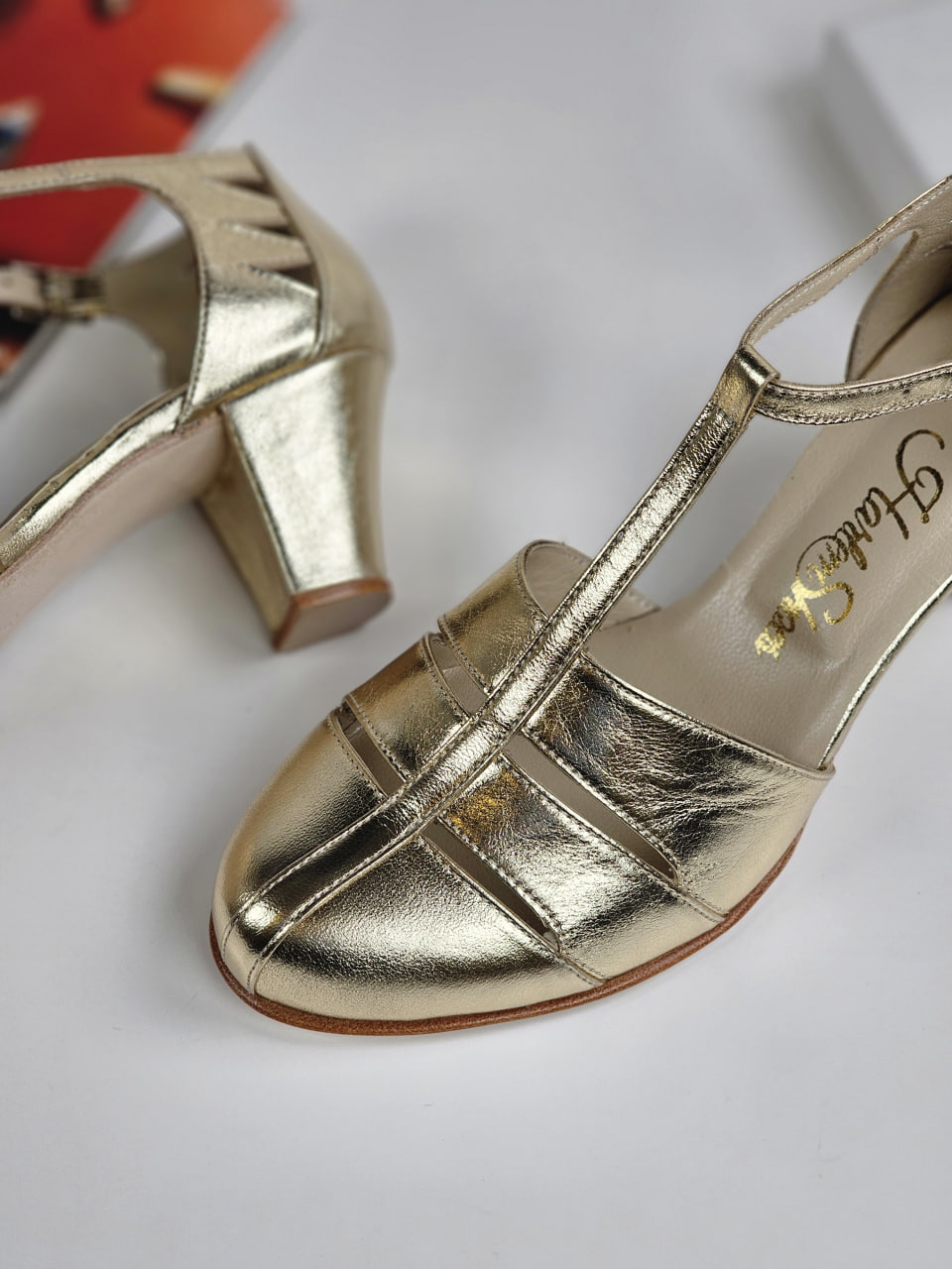 Harmony Platinum Gold Leather 6 cm Balboa heel