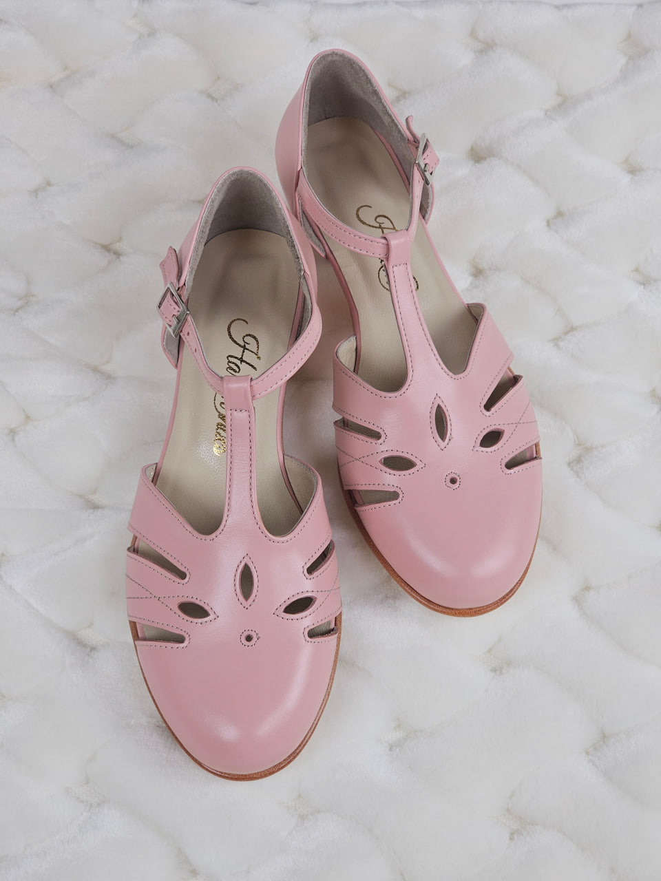 Rosy Pink Leather 3 cm heel