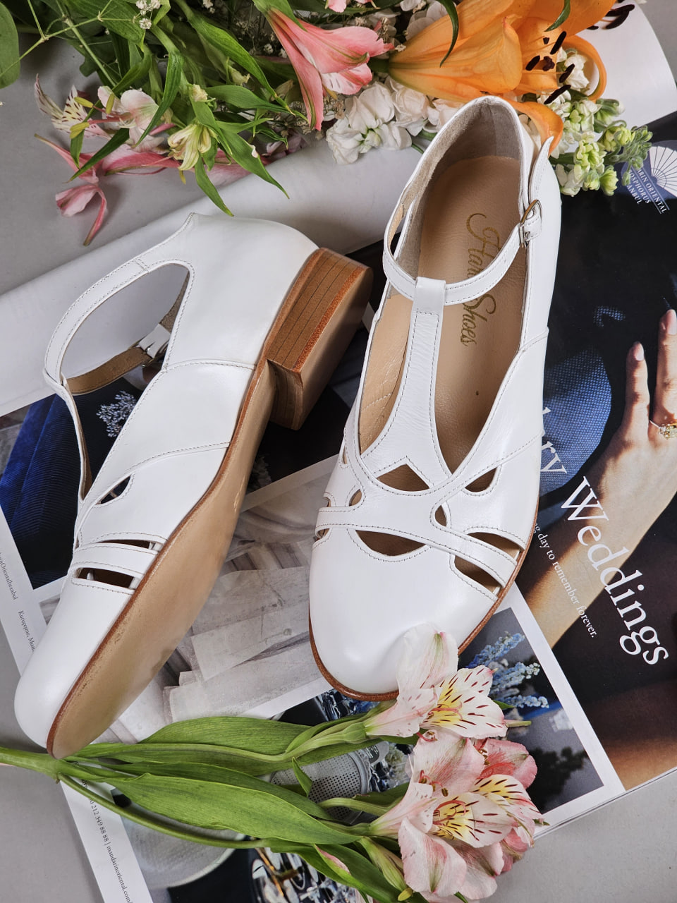 Spring White Leather 2 cm heel